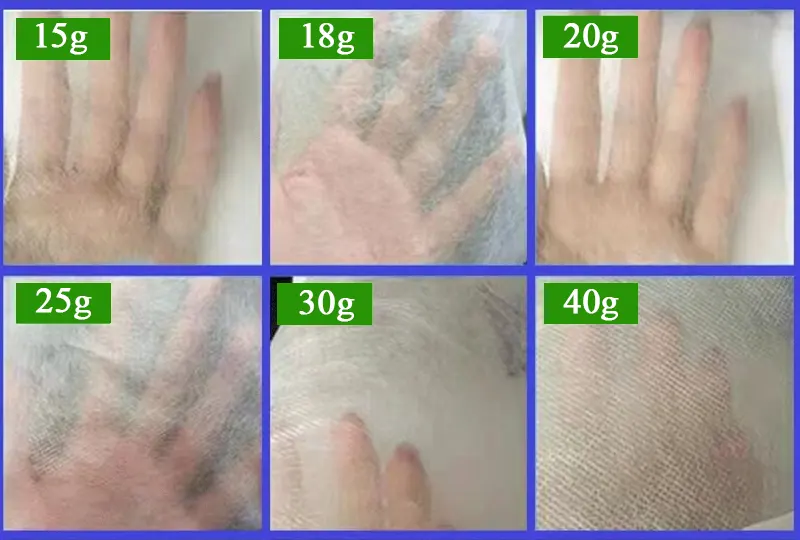 The thickness of 15g/18g/20g/25g/30g/40g 100% virgin PP non-woven fabrics