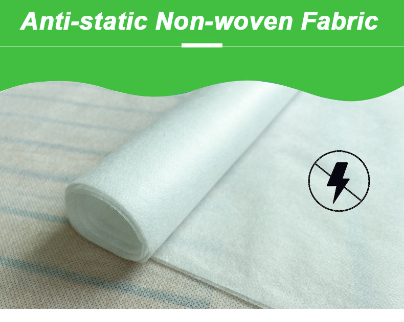 This is white anti-static non-woven fabric, commonly used for precision electronic components, electronic product packaging, cleanrooms, and surgical gowns.