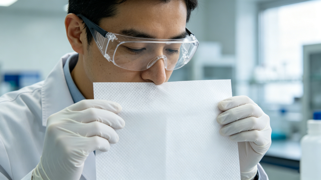 DA 270 odor test chamber PP spunbond nonwoven automotive interior smell evaluation grade 3
