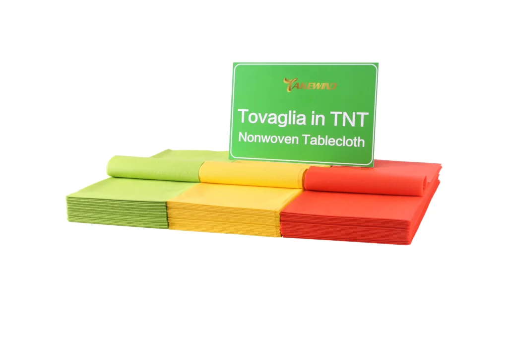 Multi-color printed non woven tablecloth rolls with Takewind custom logo printing service