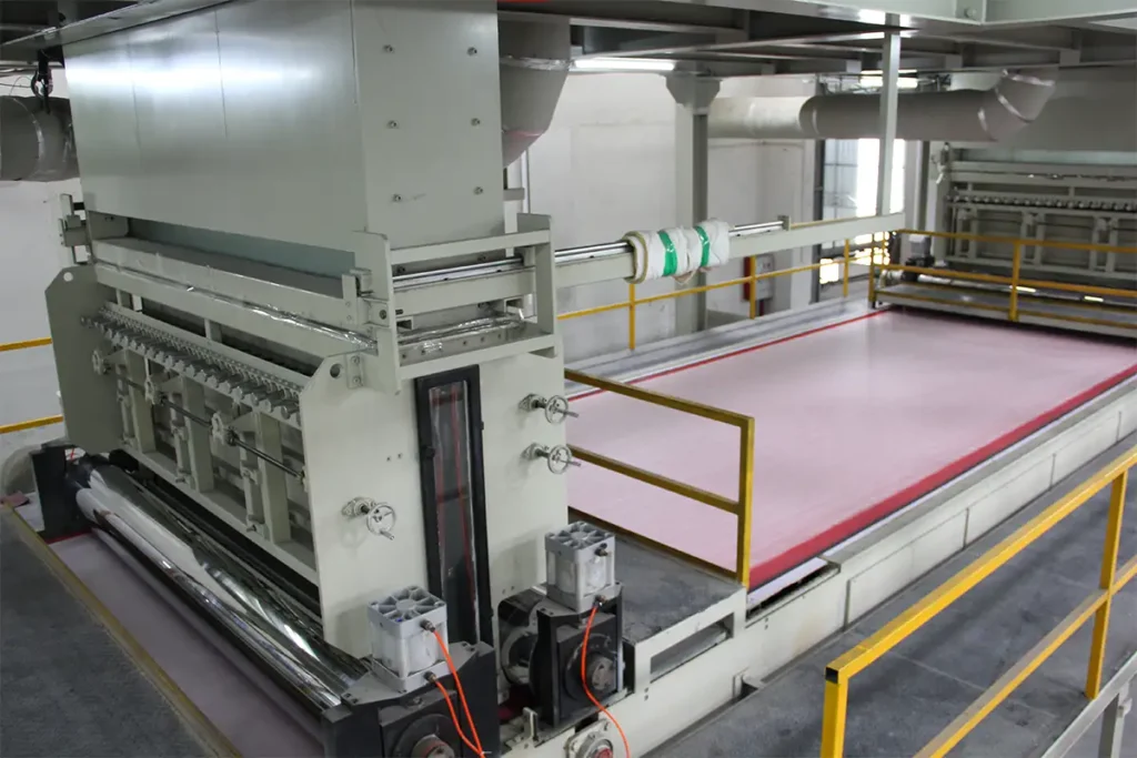 Core spunbond molding production line for household PP nonwoven fabric, automatic mesh forming equipment in clean workshop