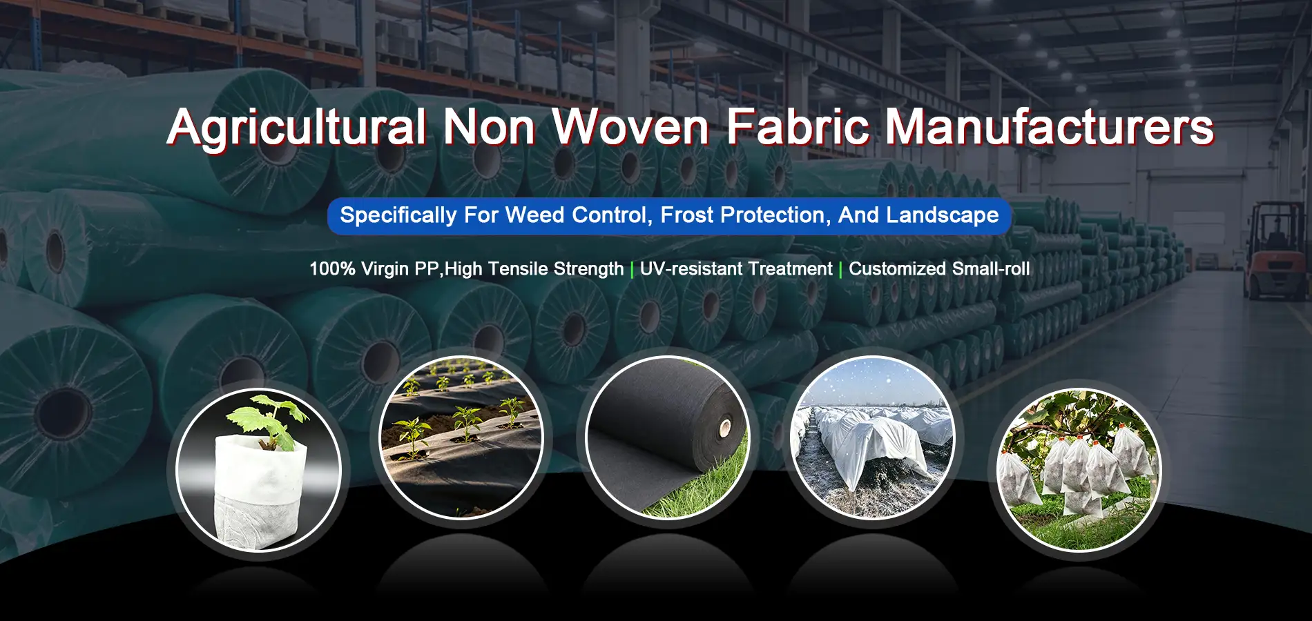 Takewind factory warehouse bulk green agricultural nonwoven fabric rolls, for weed control, frost proof, fruit bag, seedling bag and garden landscape use