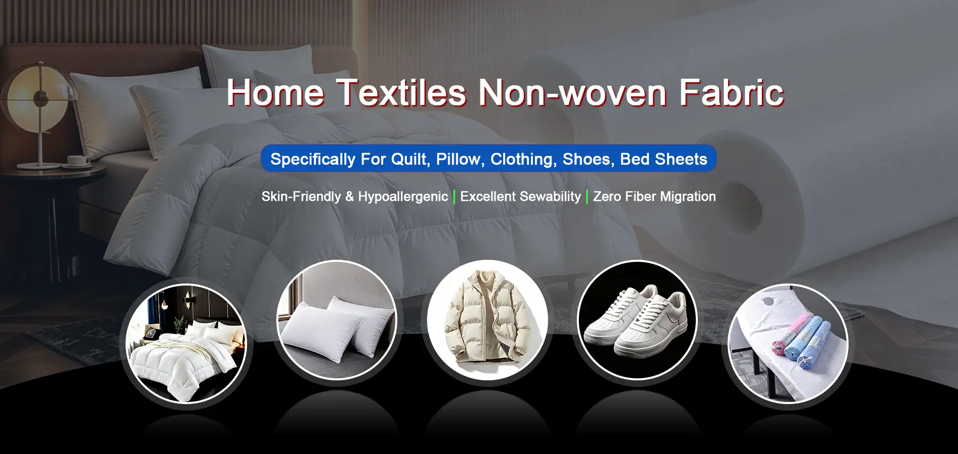 Takewind home textile white non-woven fabric banner, for quilt, pillow, jacket, shoe, disposable bed sheet raw material