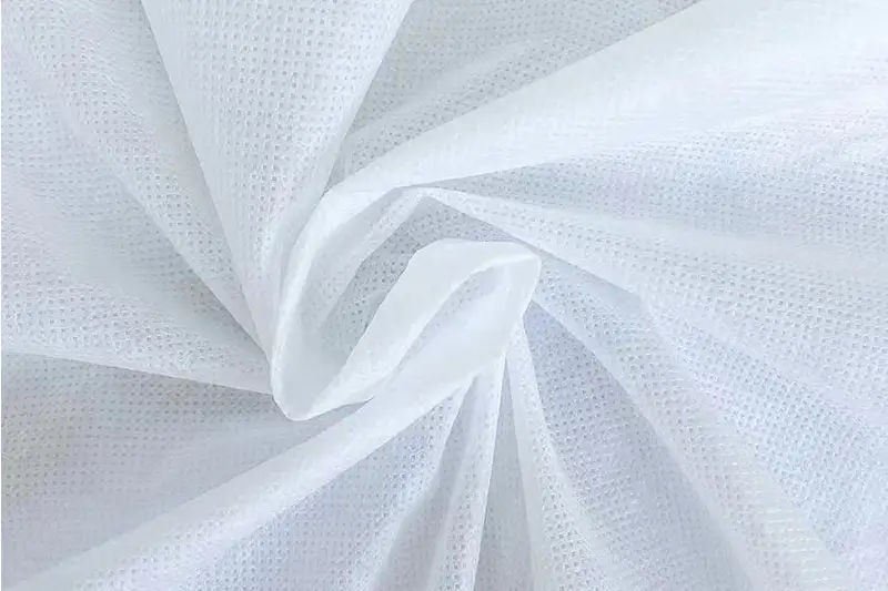 Soft breathable mesh structure white PP spunbond nonwoven fabric for home textile application, Takewind customized softness treatment