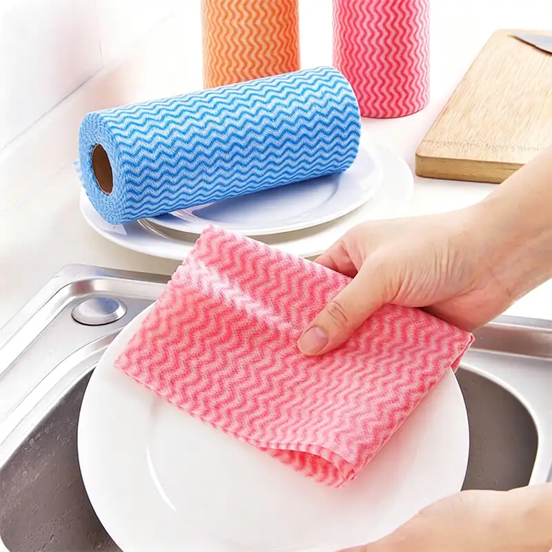 Takewind non woven kitchen cleaning wipe roll and dust proof suit garment cover bag