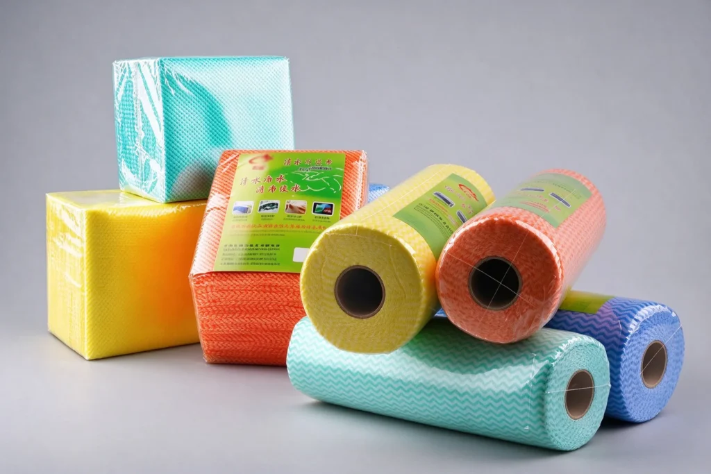 Takewind nonwoven cleaning cloth rolls and folded packs, packaging style customization for disposable non-woven wipe products
