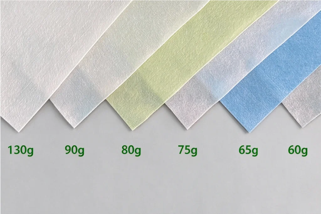 Takewind nonwoven fabric swatches with different base weight from 60g to 130gsm for cleaning cloth