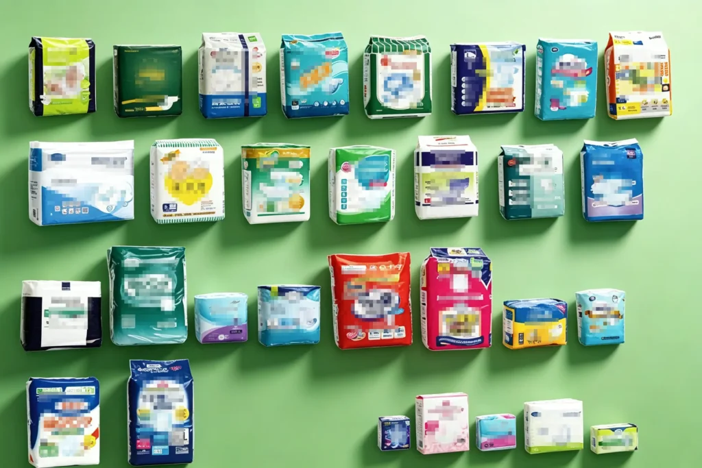 Wide range of custom designed packaging bags for disposable hygiene care products from Takewind factory