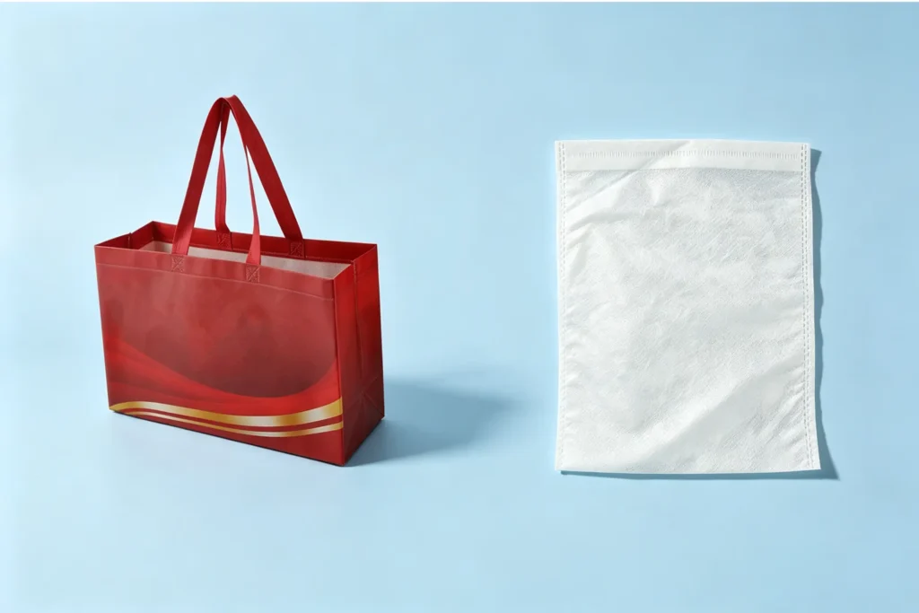 Non woven fabric gsm thickness comparison, heavy duty tote bag vs lightweight thin non woven sheet, adjustable gram weight Takewind