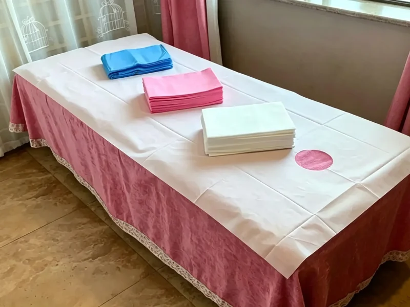 Waterproof nonwoven disposable bed sheet with face hole for beauty salon massage table