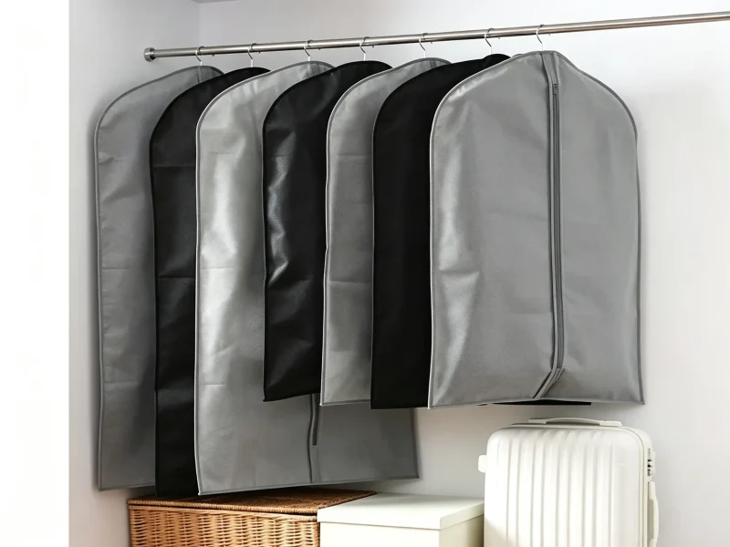 Hanging nonwoven clothes protector bag for coat suit dust prevention and wardrobe storage