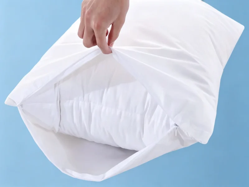 Zippered nonwoven pillow inner bag to prevent filling leakage of pillow core
