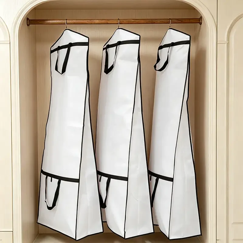 Takewind long gown wedding dress non woven garment bag, extra long nonwoven dust cover for bridal wedding dress & long evening gown