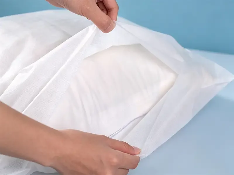 Takewind disposable non woven pillowcase, hands opening non woven pillow cover for hotel travel use