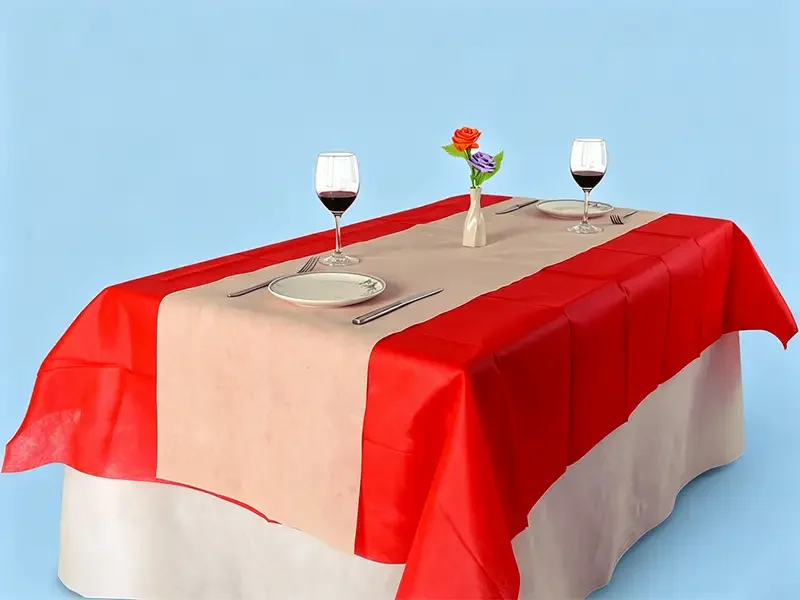 Takewind disposable square TNT non woven tablecloth laid on dining table, banquet catering use for European wholesale